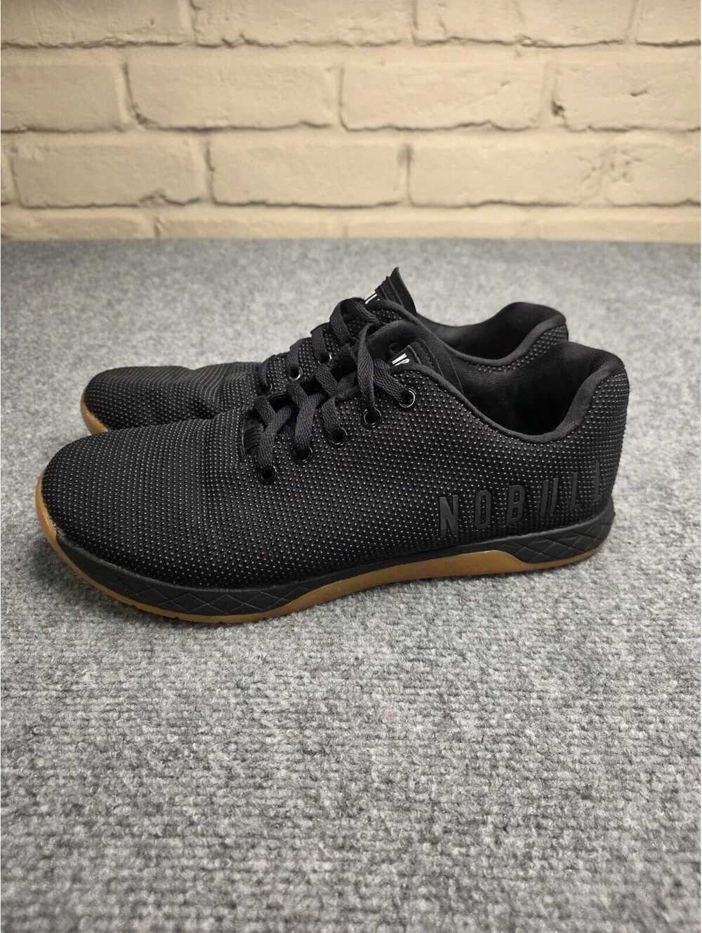 NOBULL Outwork Training Shoes Mens 11 Womens 12.5 Black Gum Crossfit Sneaker